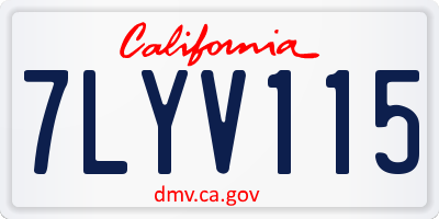 CA license plate 7LYV115