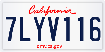 CA license plate 7LYV116
