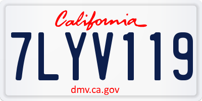 CA license plate 7LYV119