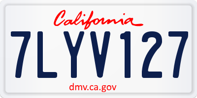 CA license plate 7LYV127