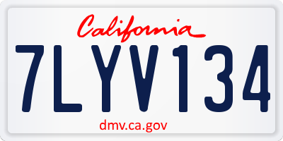 CA license plate 7LYV134