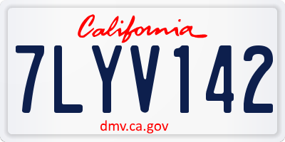 CA license plate 7LYV142