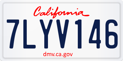 CA license plate 7LYV146