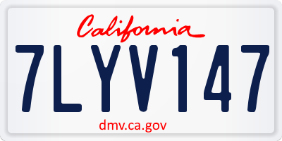 CA license plate 7LYV147