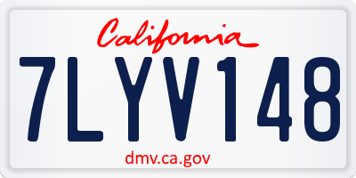 CA license plate 7LYV148
