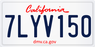 CA license plate 7LYV150
