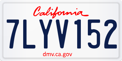 CA license plate 7LYV152