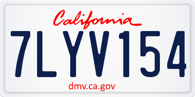 CA license plate 7LYV154