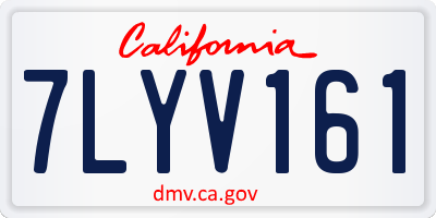 CA license plate 7LYV161