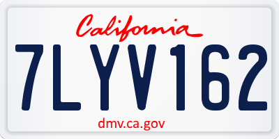 CA license plate 7LYV162
