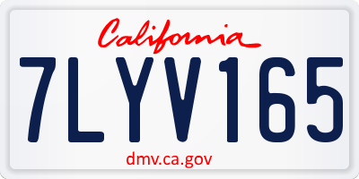 CA license plate 7LYV165