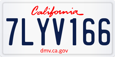 CA license plate 7LYV166