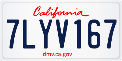 CA license plate 7LYV167