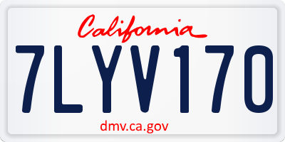 CA license plate 7LYV170