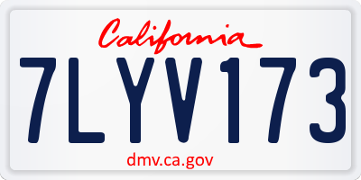 CA license plate 7LYV173