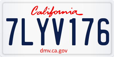 CA license plate 7LYV176