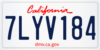 CA license plate 7LYV184