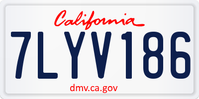 CA license plate 7LYV186