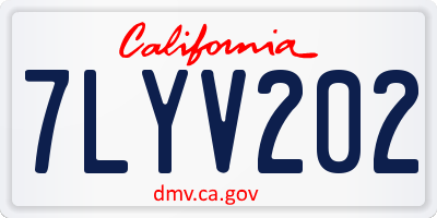 CA license plate 7LYV202