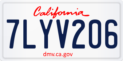 CA license plate 7LYV206