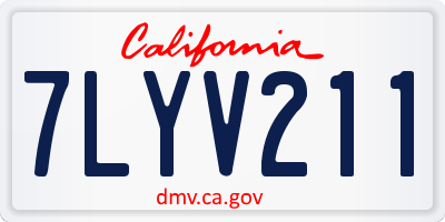 CA license plate 7LYV211