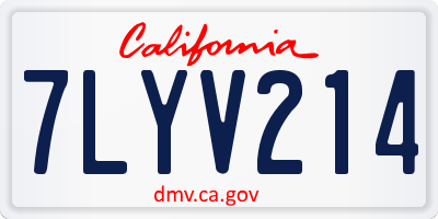 CA license plate 7LYV214