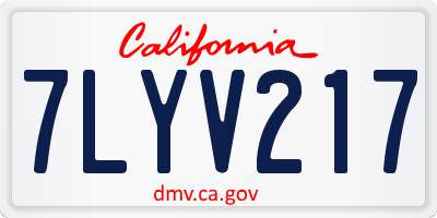 CA license plate 7LYV217
