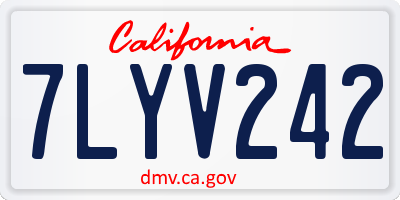 CA license plate 7LYV242