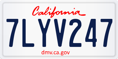 CA license plate 7LYV247