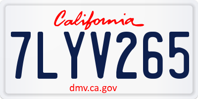 CA license plate 7LYV265