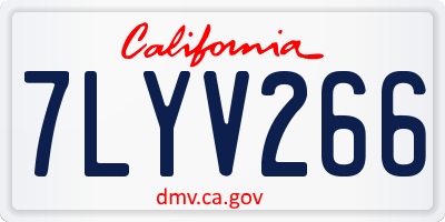 CA license plate 7LYV266
