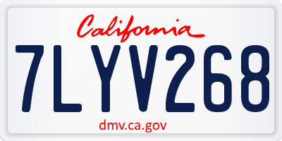 CA license plate 7LYV268