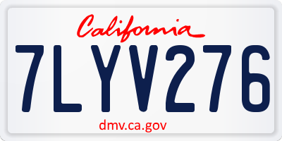 CA license plate 7LYV276