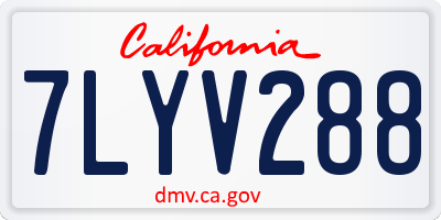 CA license plate 7LYV288