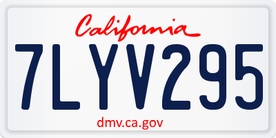 CA license plate 7LYV295