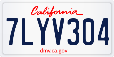 CA license plate 7LYV304