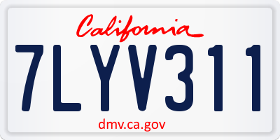 CA license plate 7LYV311