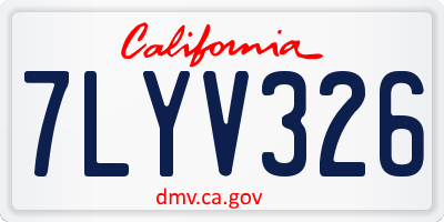 CA license plate 7LYV326