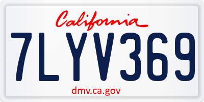 CA license plate 7LYV369