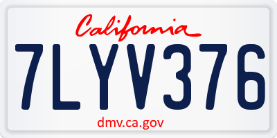 CA license plate 7LYV376