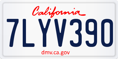 CA license plate 7LYV390