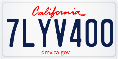 CA license plate 7LYV400