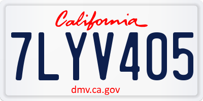 CA license plate 7LYV405