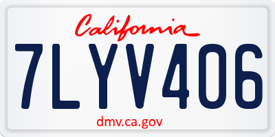CA license plate 7LYV406