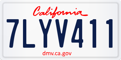 CA license plate 7LYV411