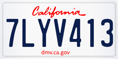 CA license plate 7LYV413
