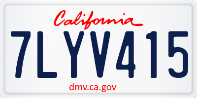 CA license plate 7LYV415