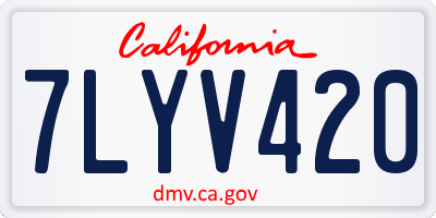 CA license plate 7LYV420