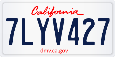 CA license plate 7LYV427