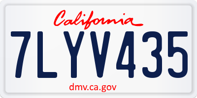 CA license plate 7LYV435